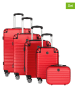Geographical Norway 5-delige hardcase-trolleyset "Shock" rood