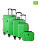 Geographical Norway 5-delige hardcase-trolleyset "Softless" groen