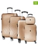 Geographical Norway 5-delige hardcase trolleyset "Sunlighteo" lichtbruin
