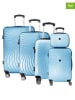 Geographical Norway 5-delige hardcase-trolleyset "Sunlighteo" lichtblauw