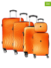 Geographical Norway 5-delige hardcase-trolleyset "Sunlighteo" oranje