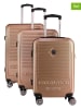 Geographical Norway 3-delige hardcase-trolleyset "Santiago" lichtbruin