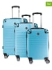 Geographical Norway 3-delige hardcase-trolleyset "Shock" lichtblauw