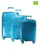 Geographical Norway 3-delige hardcase-trolleyset "Silkovette" blauw