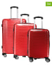 Geographical Norway 3-delige hardcase-trolleyset "Sopearl" rood