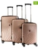 Geographical Norway 3-delige hardcase-trolleyset "Sunlighteo" champagnekleurig