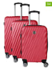 Geographical Norway 3-delige hardcase-trolleyset "Swap" rood