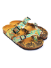 Calceo Teenslippers turquoise/meerkleurig