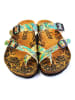 Calceo Teenslippers turquoise/meerkleurig