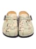 Calceo Clogs in Beige/ Mint