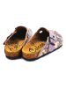 Calceo Clogs beige/paars/meerkleurig