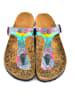 Calceo Teenslippers turquoise/roze