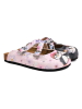 Calceo Clogs antraciet/roze/meerkleurig
