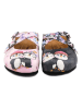 Calceo Clogs antraciet/roze/meerkleurig