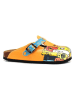 Calceo Clogs in Orange/ Hellblau