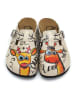 Calceo Clogs in Beige/ Gelb