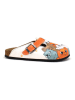 Calceo Clogs wit/oranje/lichtblauw
