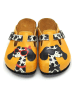 Calceo Clogs oranje/zwart/wit