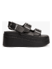Tommy Hilfiger Shoes Leren sleehaksandalen zwart