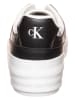 Calvin Klein Leder-Sneakers in Weiß/ Schwarz