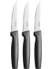 Fiskars 3-delige set: steakmessen "Functional Form" zwart/zilverkleurig