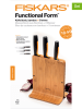 Fiskars 4-delige keukenmessenset "Functional Form" lichtbruin/zwart