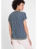 Olsen Bluse in Dunkelblau/ Weiß
