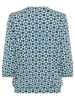 Olsen Blouse turquoise/donkerblauw/beige