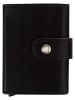 MORI Skórzany portfel w kolorze czarnym - 10 x 7 x 2 cm