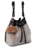 Lucky Bees Schultertasche in Creme/ Schwarz - (B)25 x (H)22 x (T)16 cm