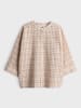 OPUS Blouse camel/wit