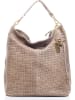 Anna Morellini Leder-Shopper "Caroline" in Taupe - (B)42 x (H)38 x (T)17 cm