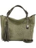 Anna Morellini Leren shopper "Solana" groen - (B)42 x (H)30 x (D)20 cm