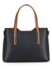 Anna Morellini Leder-Henkeltasche "Dalila" in Schwarz - (B)28 x (H)22 x (T)8 cm