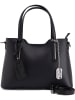 Anna Morellini Leren handtas "Corinna" zwart - (B)28 x (H)22 x (D)8 cm