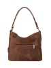Anna Morellini Leder-Schultertasche "Linda" in Braun - (B)29 x (H)24 x (T)8 cm