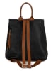 Anna Morellini Leder-Rucksack "Azalea" in Schwarz/ Hellbraun - (B)30 x (H)31 x (T)11 cm