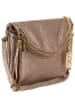 Anna Morellini Leren schoudertas beige/goudkleurig - (B)22 x (H)18 x (D)2 cm