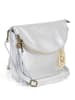Anna Morellini Leder-Umhängetasche "Beverly" in Silber - (B)22 x (H)18 x (T)2 cm