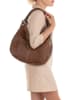 Anna Morellini Leder-Schultertasche "Concetta" in Braun - (B)38 x (H)34 x (T)10 cm