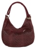 Anna Morellini Leder-Schultertasche "Concetta" in Bordeaux - (B)38 x (H)34 x (T)10 cm