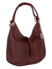 Anna Morellini Leder-Schultertasche "Concetta" in Bordeaux - (B)38 x (H)34 x (T)10 cm