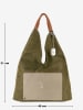Anna Morellini Leren shopper "Eleonora" olijfgroen - (B)40 x (H)31 x (D)2 cm