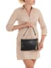 Anna Morellini Leder-Schultertasche "Sancia" in Schwarz - (B)25 x (H)16 x (T)4 cm
