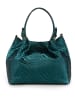 Anna Morellini Leder-Henkeltasche "Eloisa" in Türkis - (B)38 x (H)28 x (T)16 cm