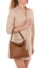 Anna Morellini Leder-Schultertasche "Paolina" in Cognac - (B)28 x (H)24 x (T)8 cm