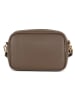 Anna Morellini Leder-Umhängetasche "Tabita" in Taupe - (B)22 x (H)15 x (T)10 cm