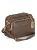 Anna Morellini Leder-Umhängetasche "Tabita" in Taupe - (B)22 x (H)15 x (T)10 cm