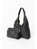Anna Morellini Leder-Schultertasche "Nicolina" in Schwarz - (B)41 x (H)42 x (T)11 cm
