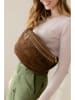 Anna Morellini Leren borstbuidel "Lolanda" lichtbruin - (B)36 x (H)22 x (D)12 cm
